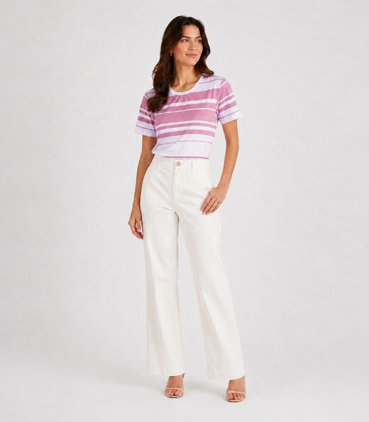Blusa Feminina Básica Em Tecido Tian Infinita Cor Rosa