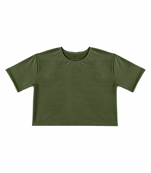 Blusa Feminina Básica Malha Suplex Infinita Cor Verde
