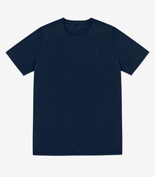 Camiseta Masculina Básica Meia Malha Diametro Azul