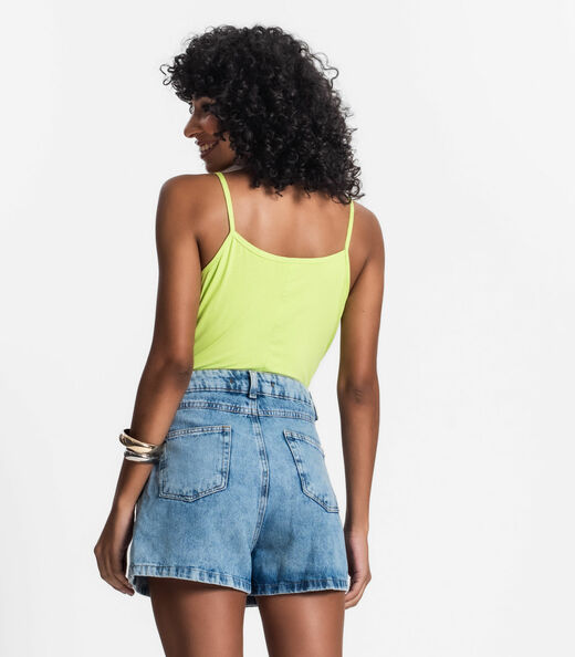 Blusa de Alça Feminina Viscotorcion Básica Rovitex Verde