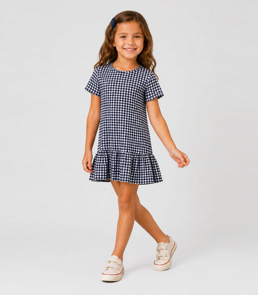 Vestido Infantil Feminino Estampado Select Azul