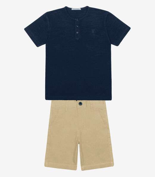 Conjunto Infantil Camiseta Com Bermuda Trick Nick Azul