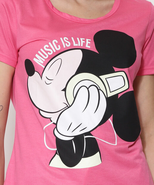 Pijama Feminino Mickey Manga Curta Disney