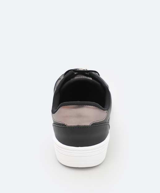 Tênis Casual Feminino Recorte Preto