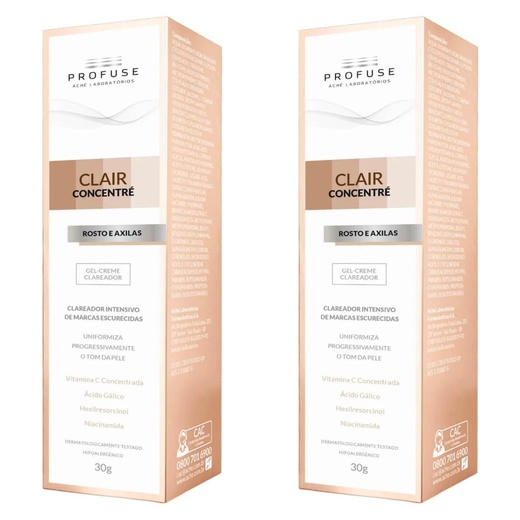 Image_Kit com 2 Unidades de Gel Creme Clareador Rosto e Axilas Clair Concentre Profuse