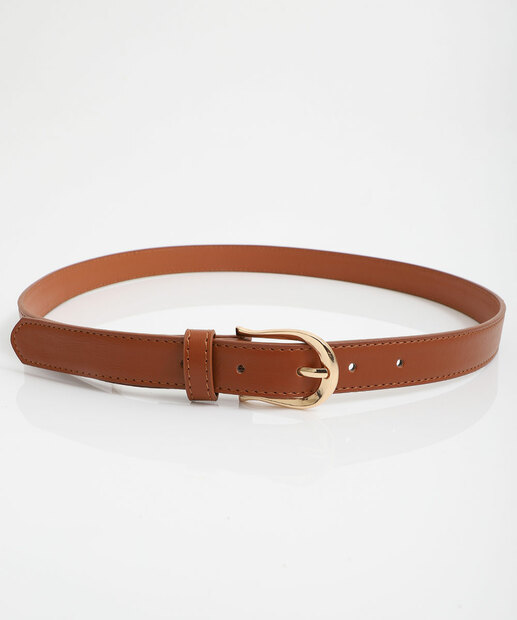 Cinto Feminino Fivela Redonda Marisa Marrom