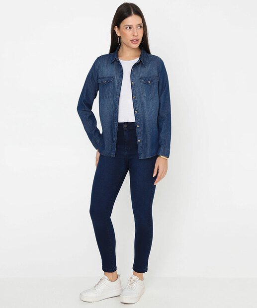 Image_Calça Jeans Skinny Feminina Cintura Média Biotipo Azul