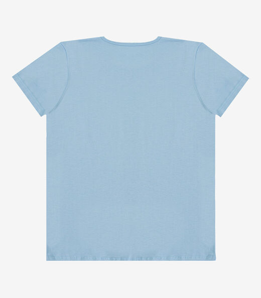 Blusa Feminina Manga Curta Estampada Select Azul