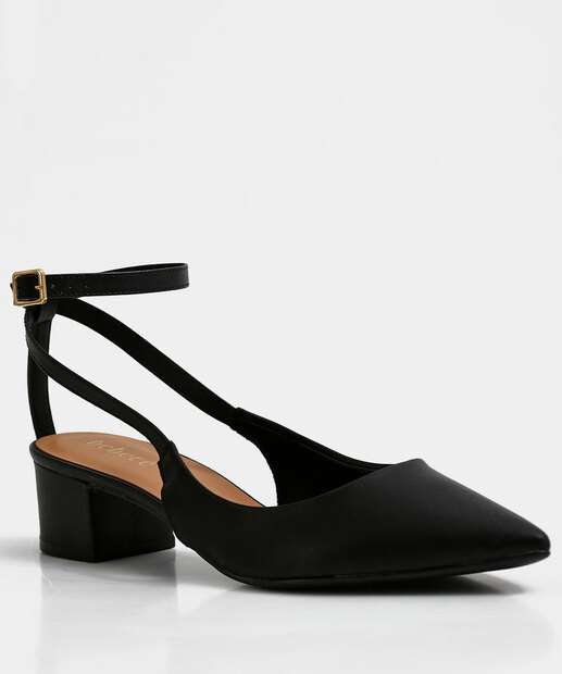 Scarpin Feminino Slingback Salto Grosso Bebecê 