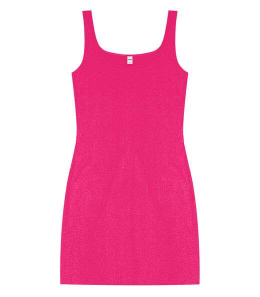 Vestido Curto em Ribana Canelada Rovitex Rosa