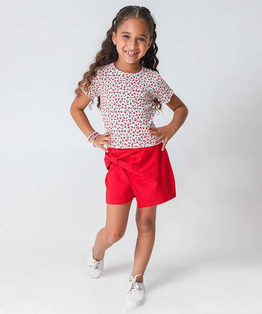 Image_Short Saia Infantil Textura Marisa Tam 4 a 10 Vermelho