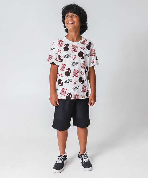 Camiseta Juvenil Homem Aranha Tam 10 a 16 Off White