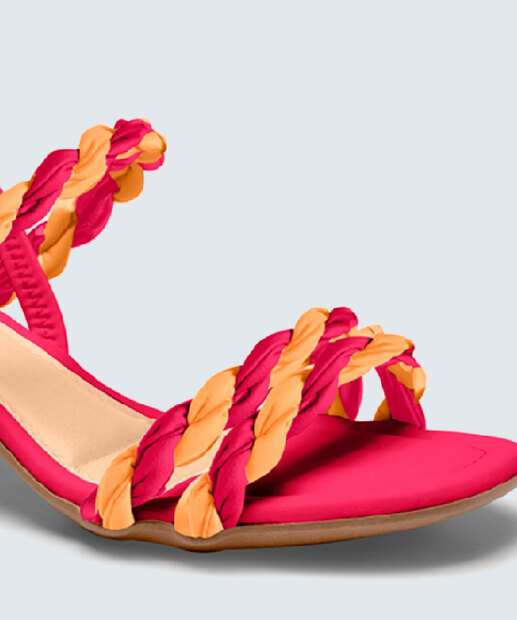 Sandália Salto Grosso Feminina Trançada Mississipi 