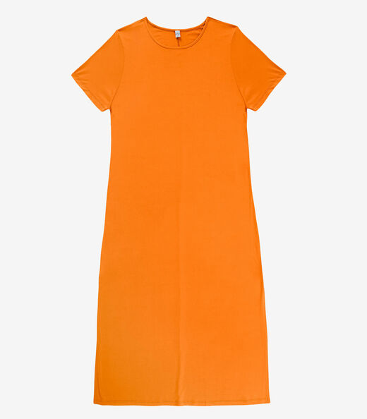 Image_Vestido Feminino Midi Plus Size Infinita Cor Laranja