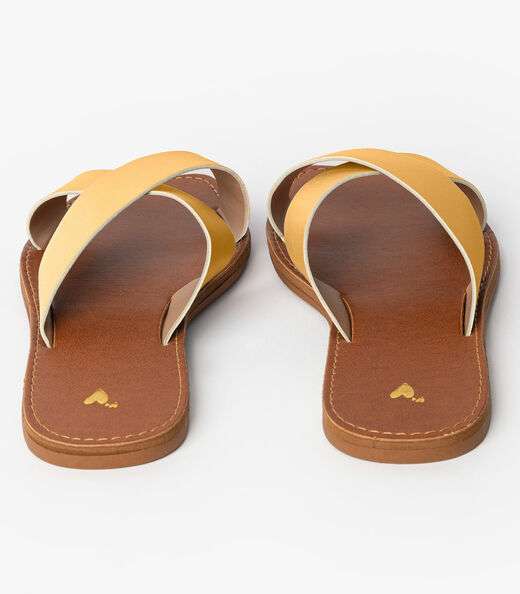 Sandália Rasteirinha Com Tiras Largas Select Marrom