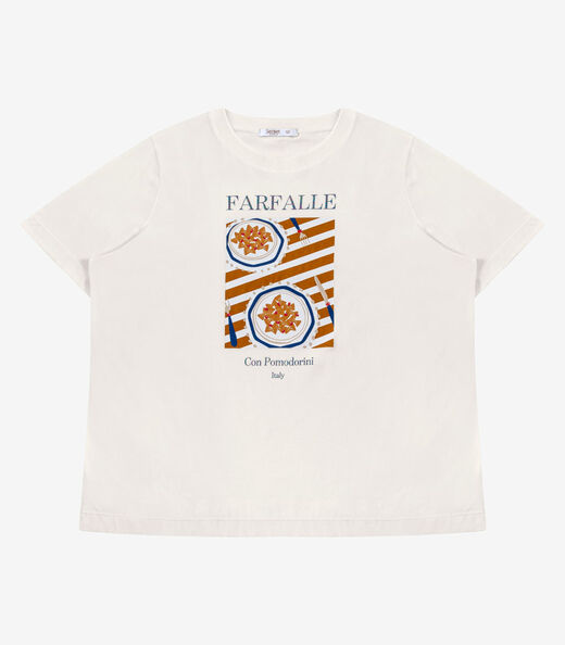 T-Shirt Feminina Com Estampa Secret Glam Bege