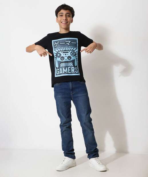 Camiseta Juvenil Estampa Videogame MR Tam 10 a 16  