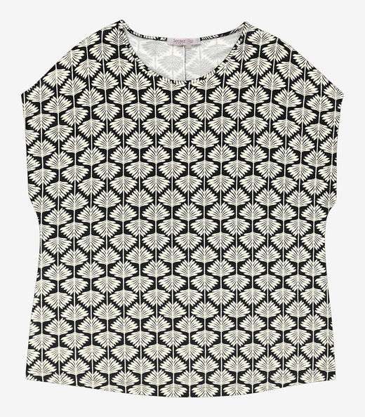 Blusa Manga Morcego Plus Size Secret Glam Preto