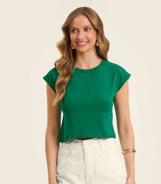 Image_Blusa Básica Feminina Viscotorcion Rovitex Verde