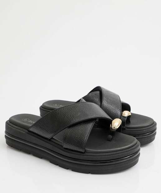 Tamanco Feminino Flatform Verniz Bebecê Preto