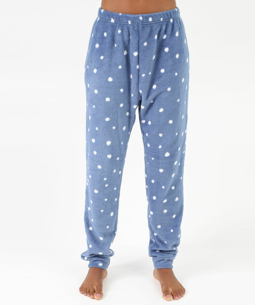 Pijama Feminino Plush Estampa Poá Manga Longa Marisa