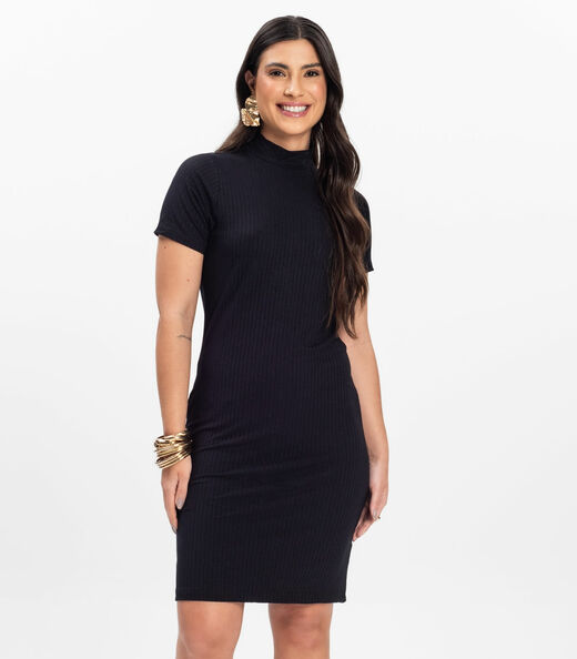 Image_Kit Vestido Curto de Ribana Feminino Rovitex Preto