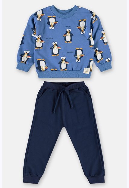Conjunto Infantil Em Moletom Pinguim Up Baby