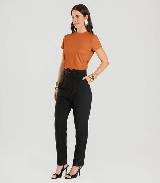 Image_Blusa Feminina Manga Curta Dianna Laranja