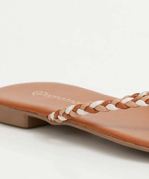 Rasteirinha Feminina Tiras Trançada 