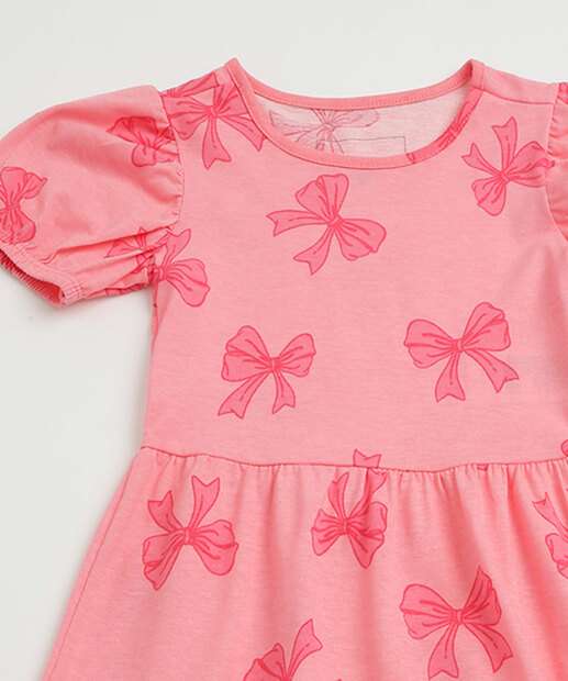 Vestido Infantil Estampa Laço Marisa Tam 4 a 10