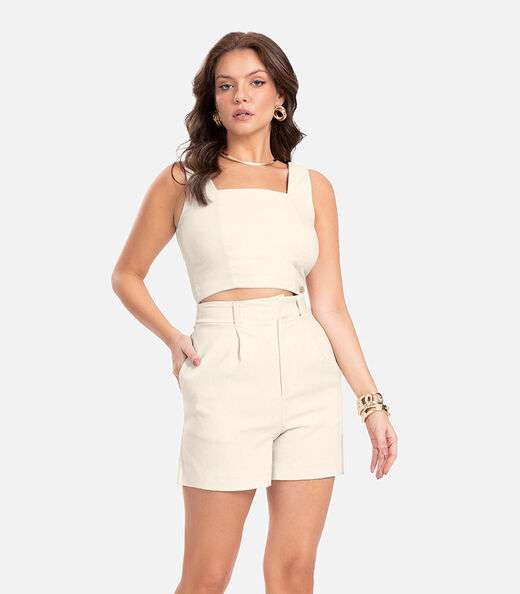 Shorts Feminino Bengaline Endless Bege