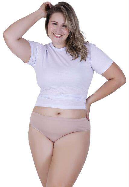 Calcinha Pérola Plus Size Microfibra Concept Lingerie Bege