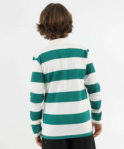 Polo Juvenil Manga Longa Listrada Marisa Tam 10 a 16 Verde