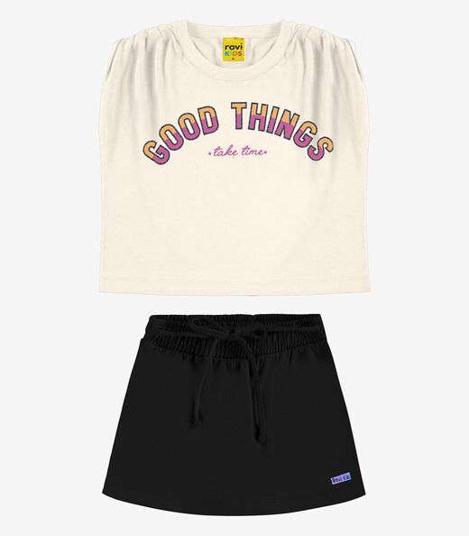 Image_Conjunto Infantil Blusa Com Shorts Saia Rovi Kids Bege