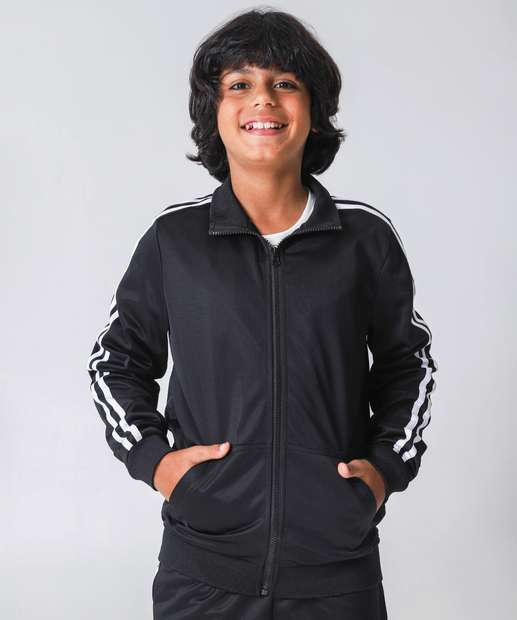 Image_Casaco Juvenil Helanca Listrado Marisa Tam 10 a 16 Preto