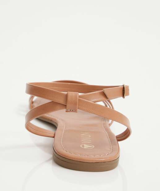 Sandália Feminina Rasteira Via Uno Caramelo
