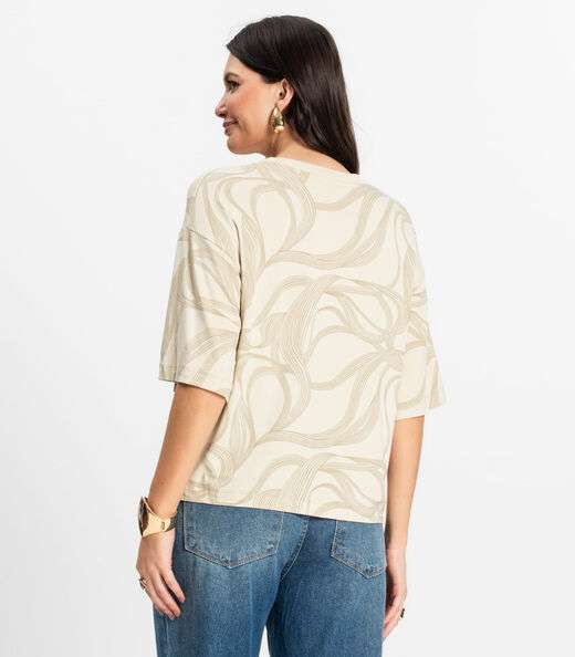 Blusa Feminina em Viscotorcion Rovitex Bege