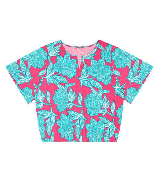 Blusa Manga Curta Feminina Plus Size Secret Glam Rosa