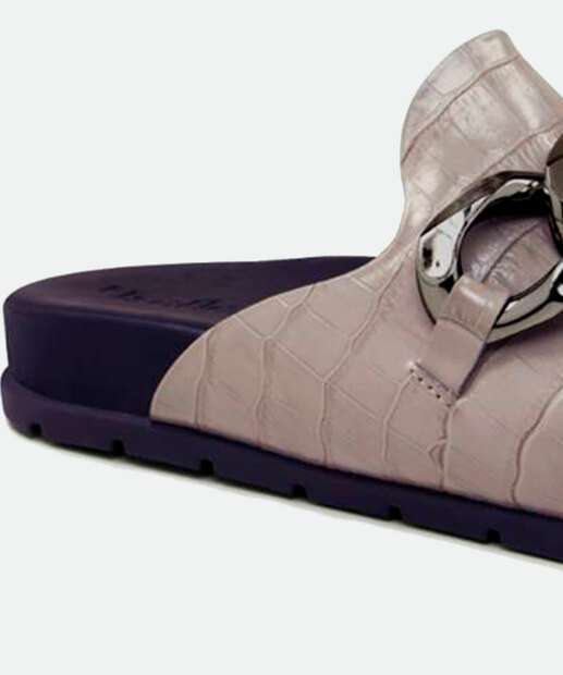 Mule Feminino Bico Redondo Textura Croco Usaflex 