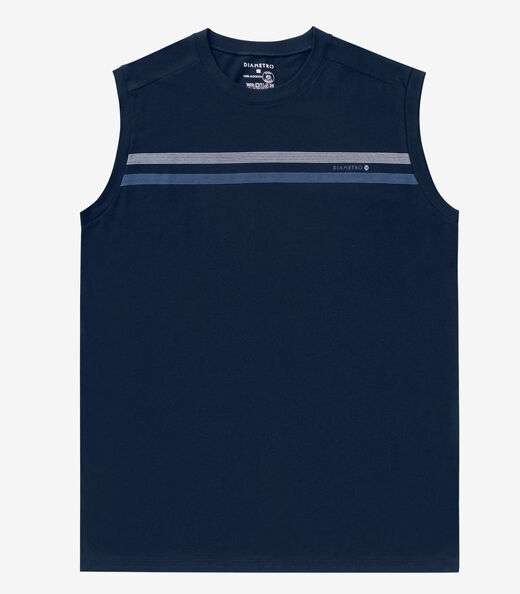 Regata Masculina Meia Malha Diametro Azul