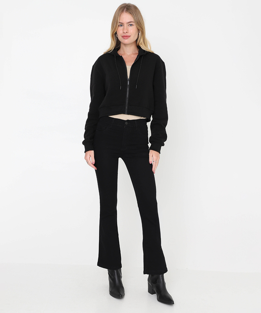 Image_Calça Sarja Boot Cut Petit Feminina Cintura Alta Sawary Azul
