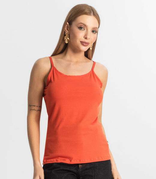 Blusa Feminina de Alças Básica Rovitex Vermelho