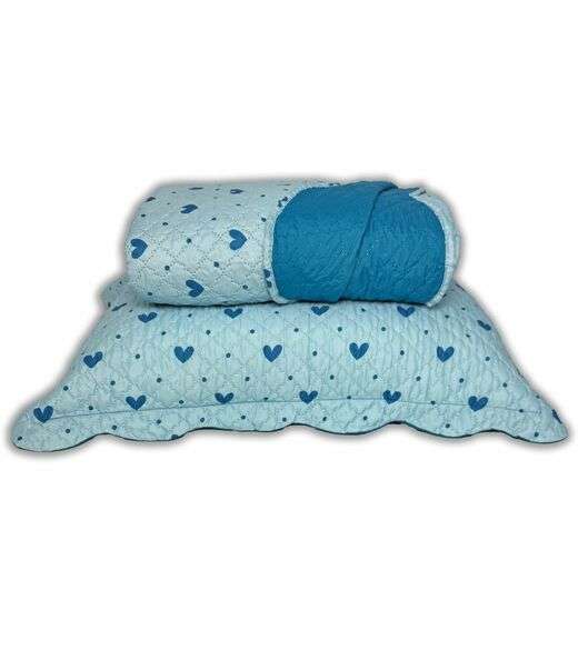 Image_Cobreleito Casal Corações Dupla Face Lepper Azul