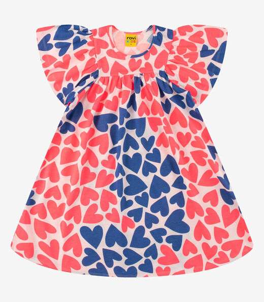 Vestido Feminino Meia Malha Rovi Kids Rosa