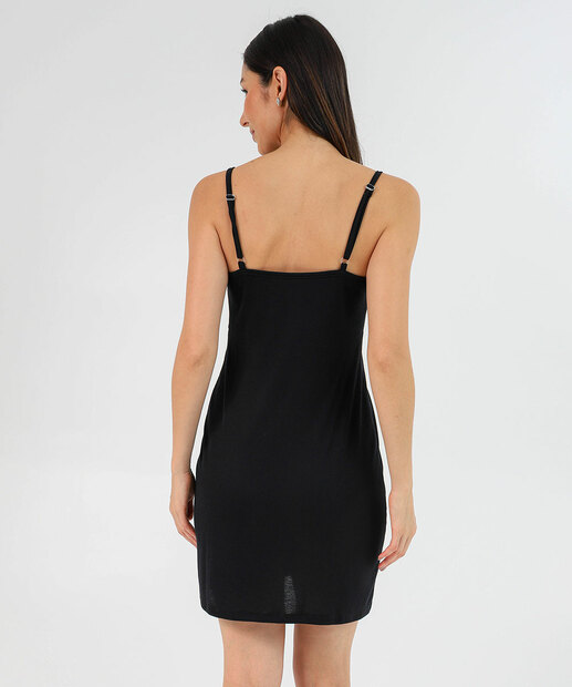 Camisola Gestante Canelado Recorte Renda Marisa Preto