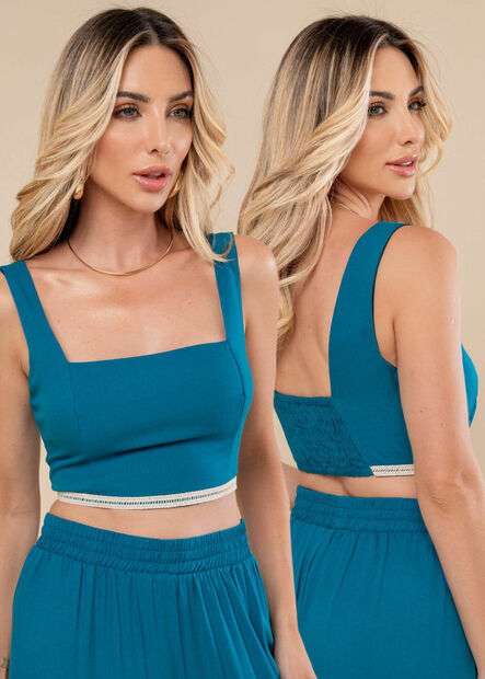 Cropped Sawary Lastex - 278738