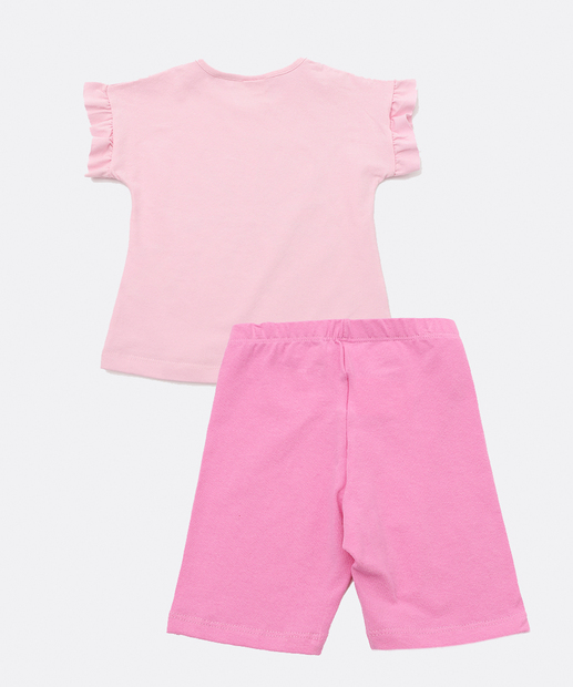 Conjunto Infantil Arco Íris Tam 1 a 3 Rosa