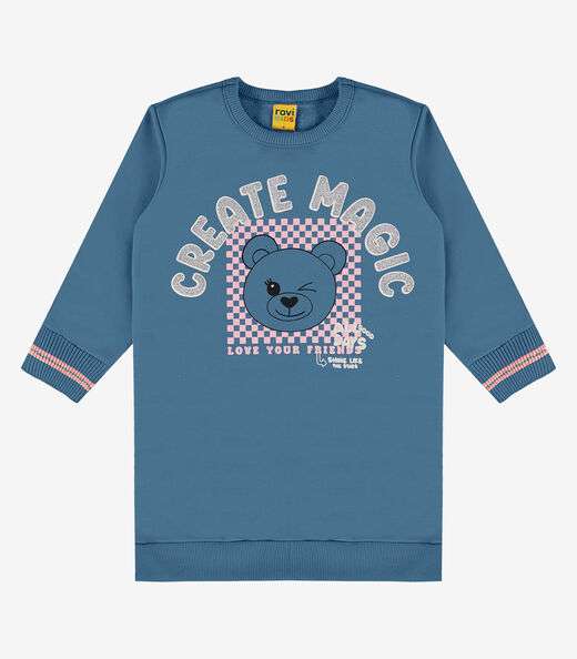 Image_Vestido Infantil De Moletom Manga Longa Rovi Kids Azul