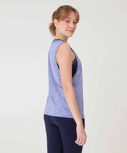 Blusa Regata Feminina Fitness Mescla Marisa