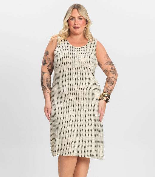 Image_Vestido Plus Size Estampado Infinita Cor Bege
